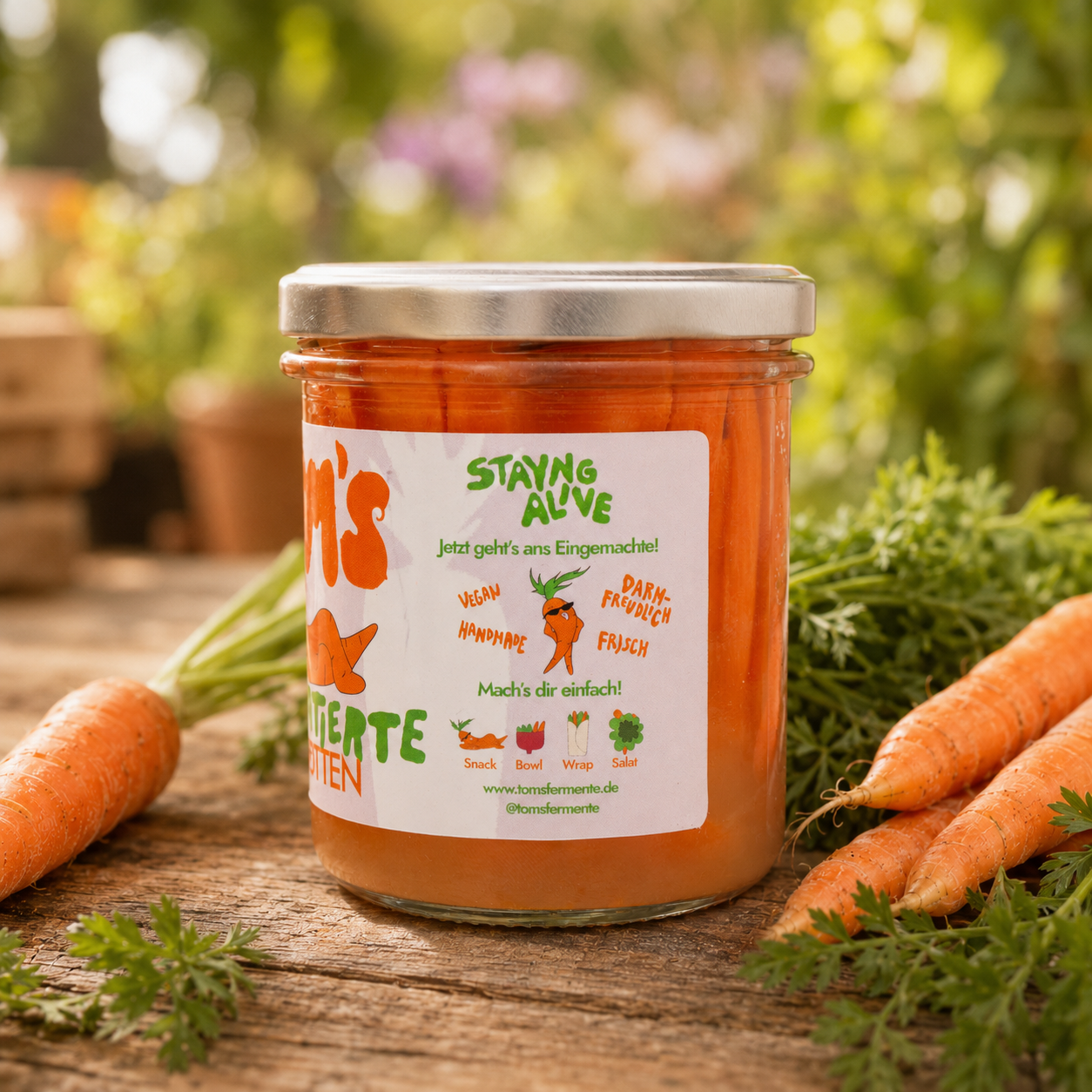 Tom's fermentierte Karotten Sticks | Bio, roh & nicht pasteurisiert