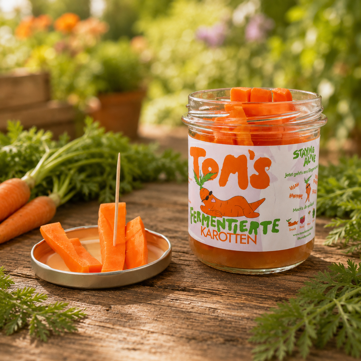 Tom's fermentierte Karotten Sticks | Bio, roh & nicht pasteurisiert
